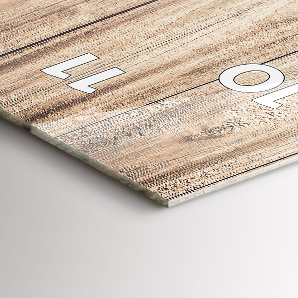 Ceas vertical de perete din sticlă Textura din lemn