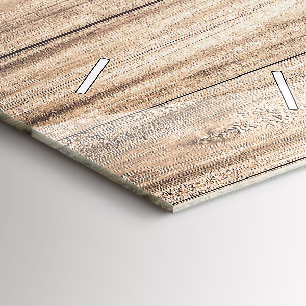 Ceas vertical de perete din sticlă Textura din lemn