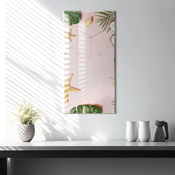 Ceas vertical de perete din sticlă Dispoziție de vară