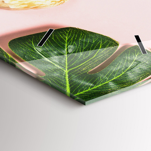 Ceas vertical de perete din sticlă Dispoziție de vară