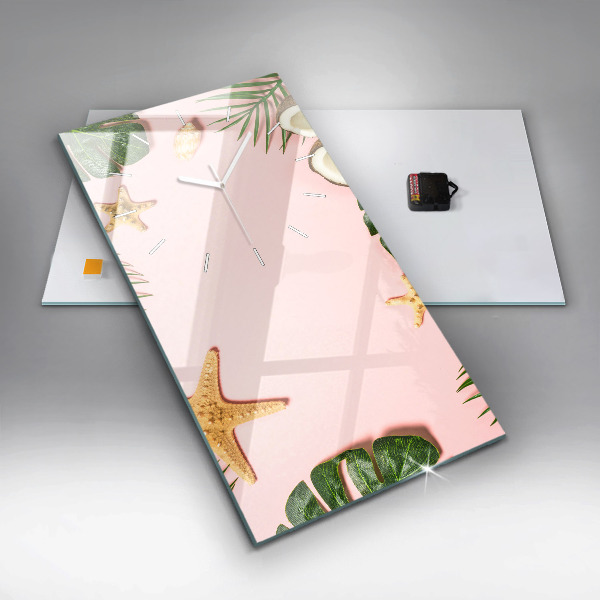 Ceas vertical de perete din sticlă Dispoziție de vară