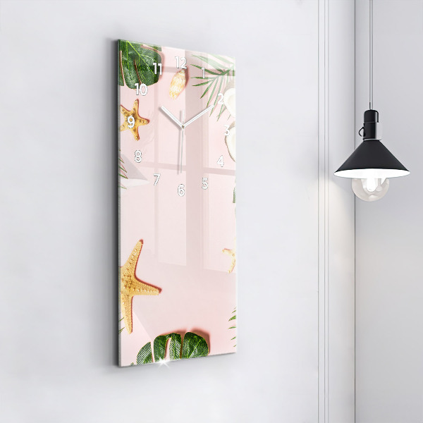 Ceas vertical de perete din sticlă Dispoziție de vară
