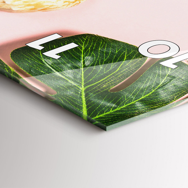 Ceas vertical de perete din sticlă Dispoziție de vară