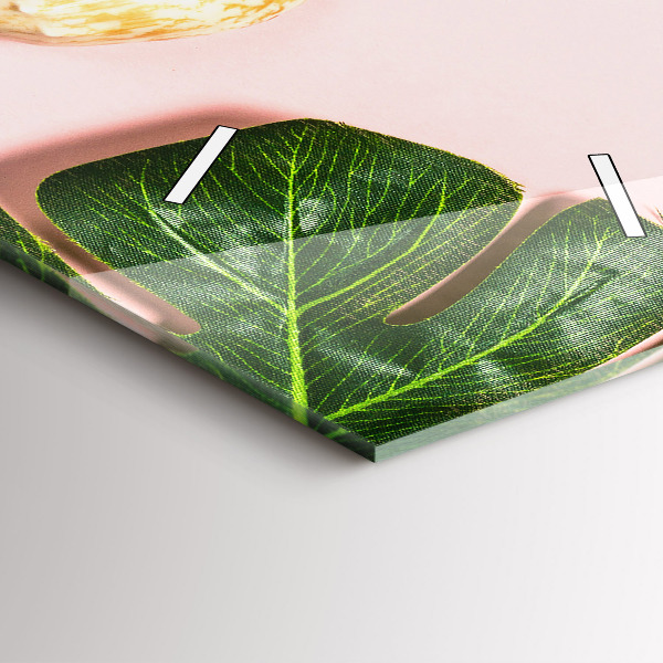 Ceas vertical de perete din sticlă Dispoziție de vară