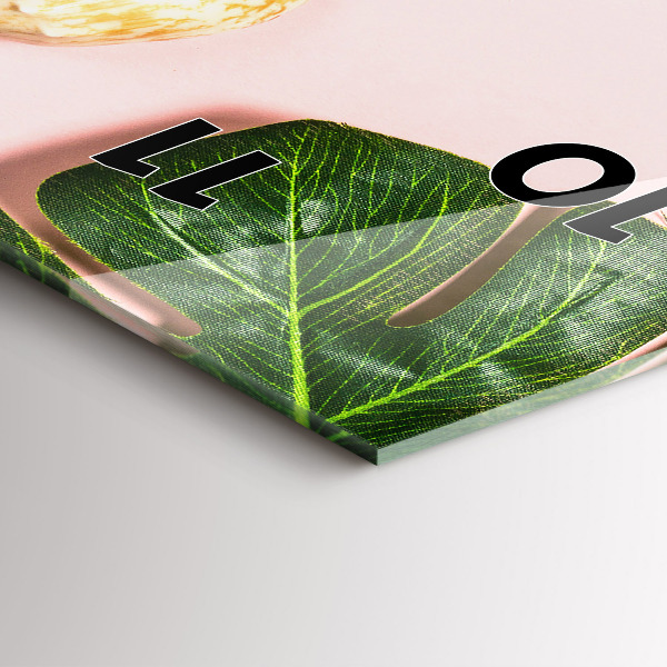 Ceas vertical de perete din sticlă Dispoziție de vară