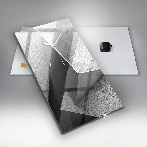 Ceas vertical de perete din sticlă Triunghiuri abstracte