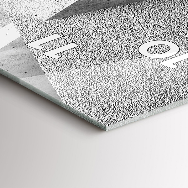 Ceas vertical de perete din sticlă Triunghiuri abstracte