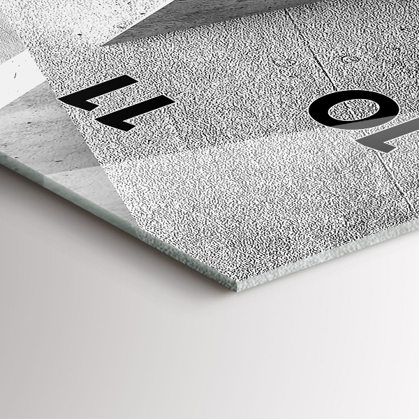 Ceas vertical de perete din sticlă Triunghiuri abstracte