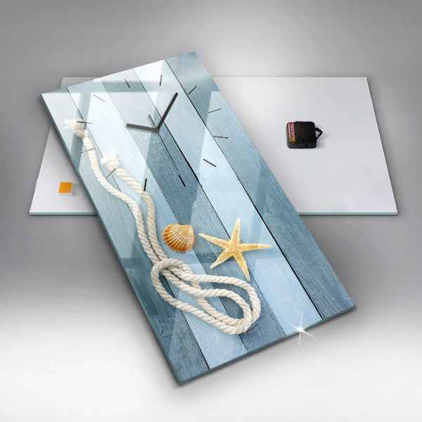 Ceas vertical de perete din sticlă Scânduri în dungi și un papion