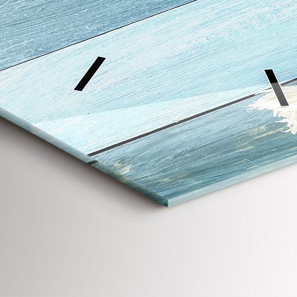 Ceas vertical de perete din sticlă Scânduri în dungi și un papion