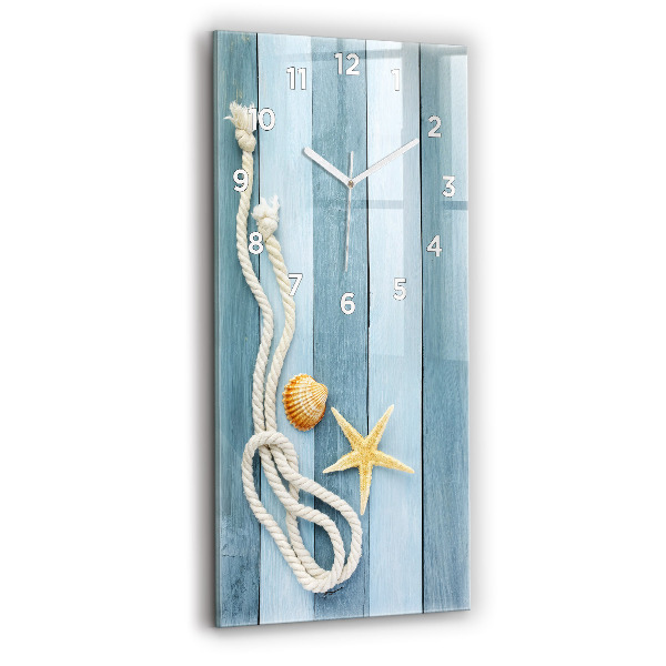 Ceas vertical de perete din sticlă Scânduri în dungi și un papion