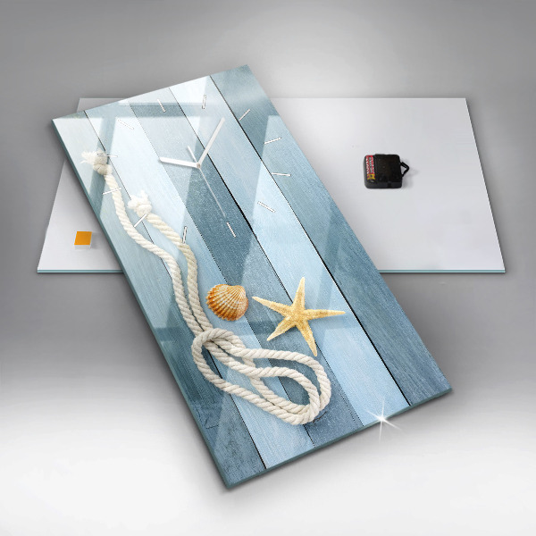 Ceas vertical de perete din sticlă Scânduri în dungi și un papion