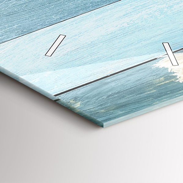 Ceas vertical de perete din sticlă Scânduri în dungi și un papion