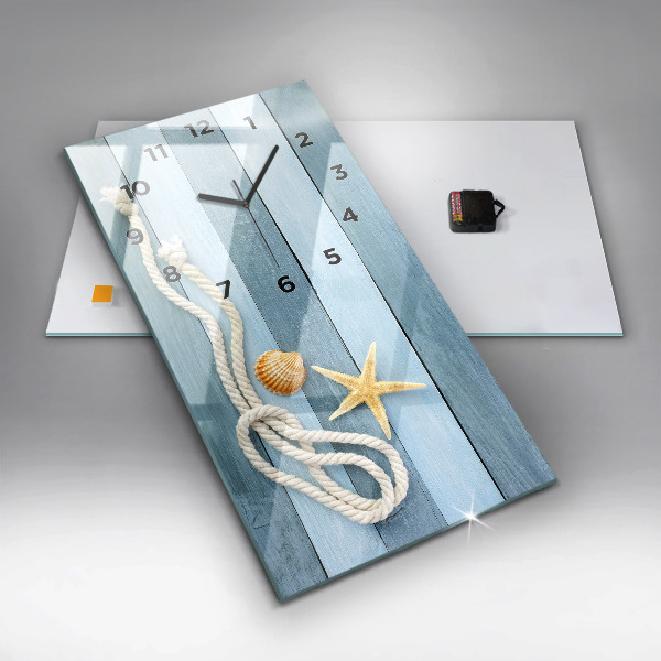 Ceas vertical de perete din sticlă Scânduri în dungi și un papion