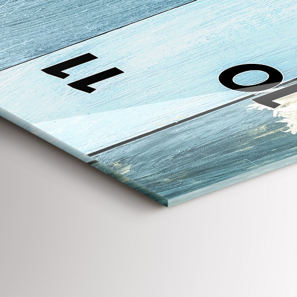 Ceas vertical de perete din sticlă Scânduri în dungi și un papion