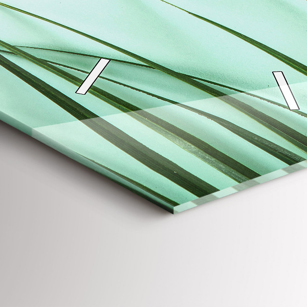 Ceas vertical de perete din sticlă Monstera pleacă