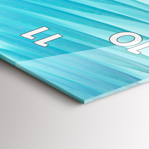 Ceas vertical de perete din sticlă Palmier tropical