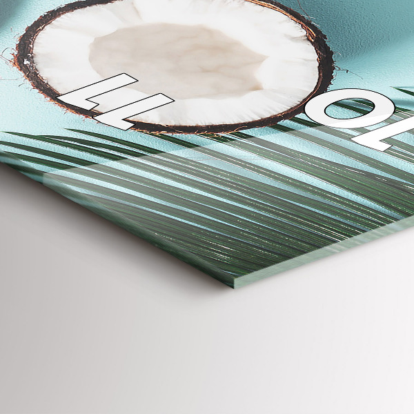 Ceas vertical de perete din sticlă Compoziție de vară