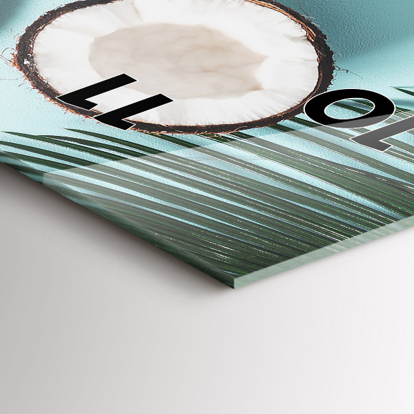 Ceas vertical de perete din sticlă Compoziție de vară