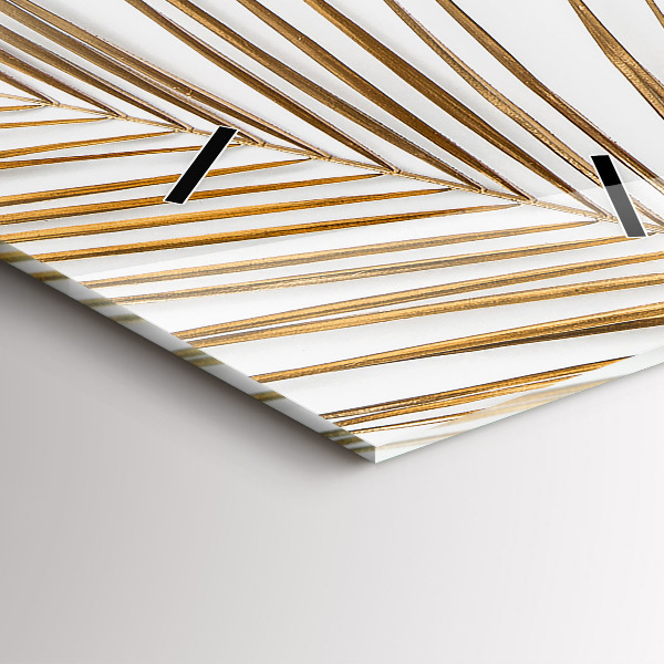 Ceas vertical de perete din sticlă Frunze tropicale