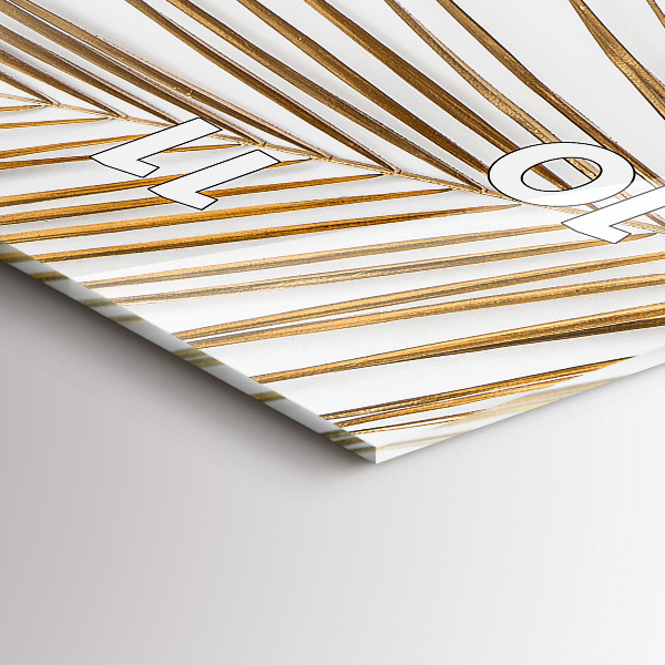 Ceas vertical de perete din sticlă Frunze tropicale