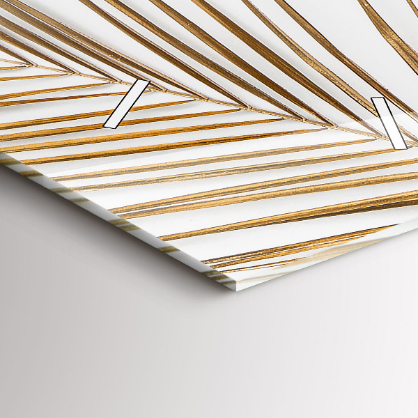 Ceas vertical de perete din sticlă Frunze tropicale