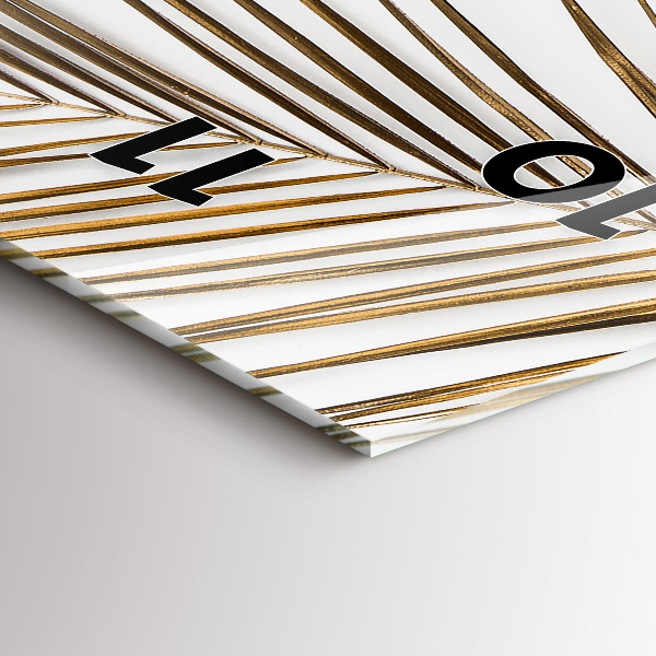 Ceas vertical de perete din sticlă Frunze tropicale