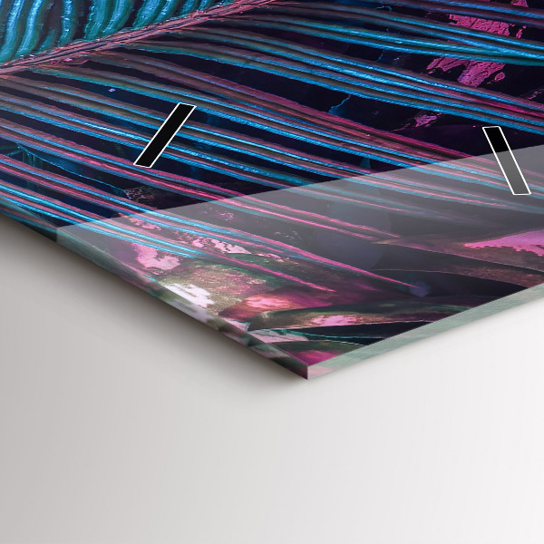 Ceas vertical de perete din sticlă Flori exotice