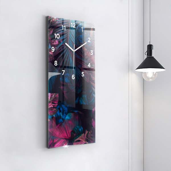 Ceas vertical de perete din sticlă Flori exotice