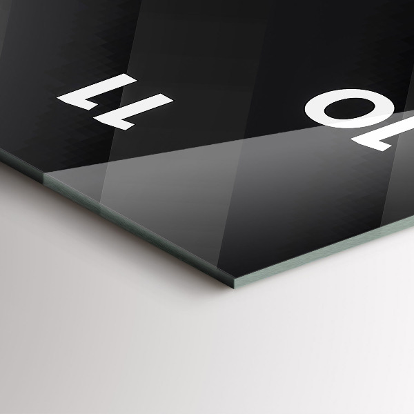 Ceas vertical de perete din sticlă Model de perete întunecat