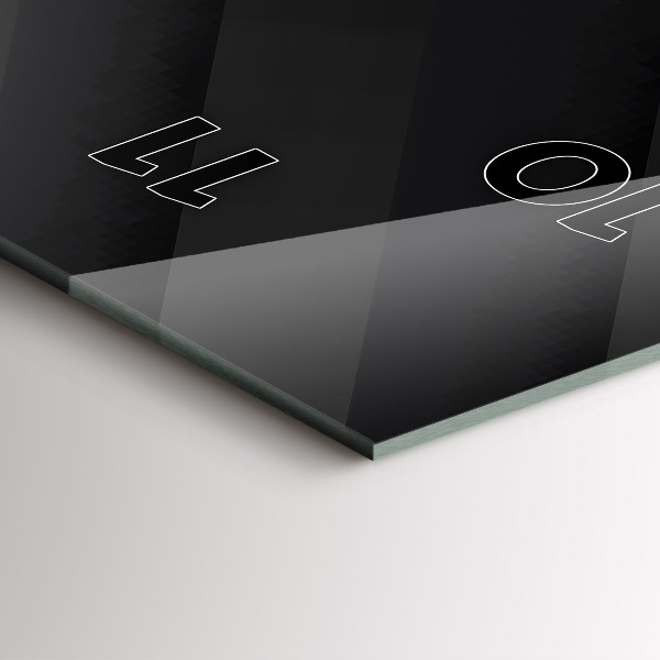 Ceas vertical de perete din sticlă Model de perete întunecat