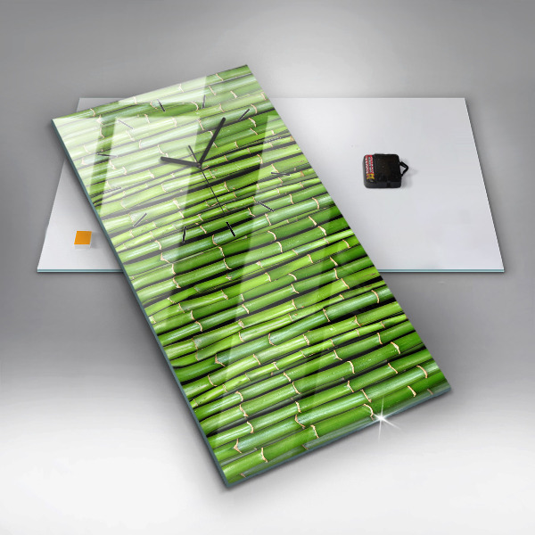 Ceas vertical de perete din sticlă bambus asiatic