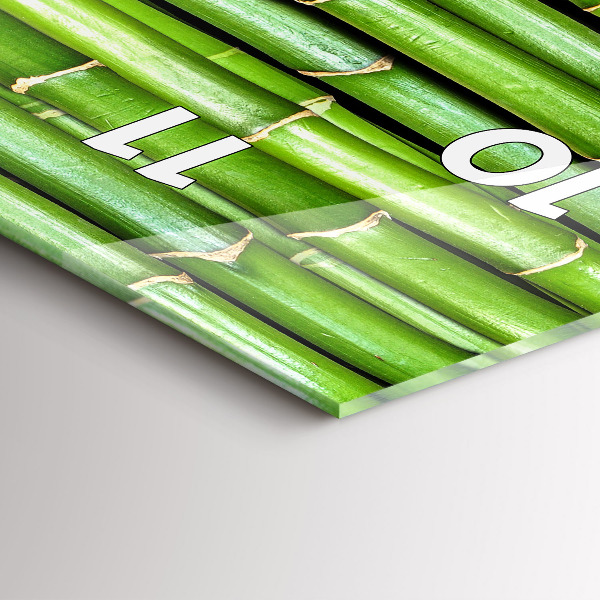 Ceas vertical de perete din sticlă bambus asiatic