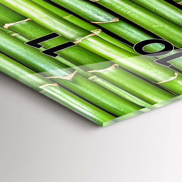 Ceas vertical de perete din sticlă bambus asiatic