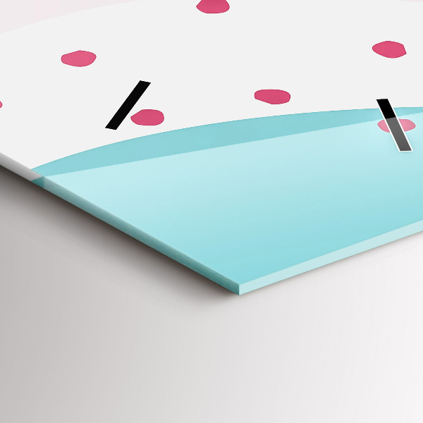 Ceas vertical de perete din sticlă Abstracția pastelului