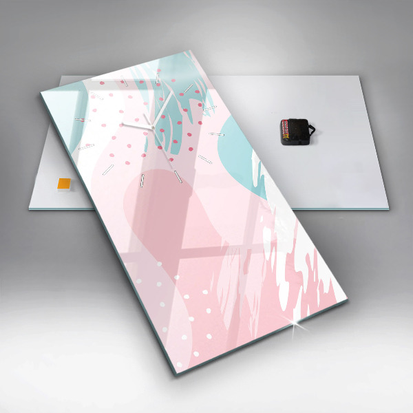 Ceas vertical de perete din sticlă Abstracția pastelului