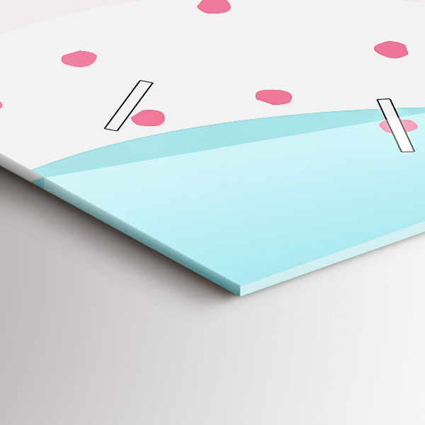 Ceas vertical de perete din sticlă Abstracția pastelului