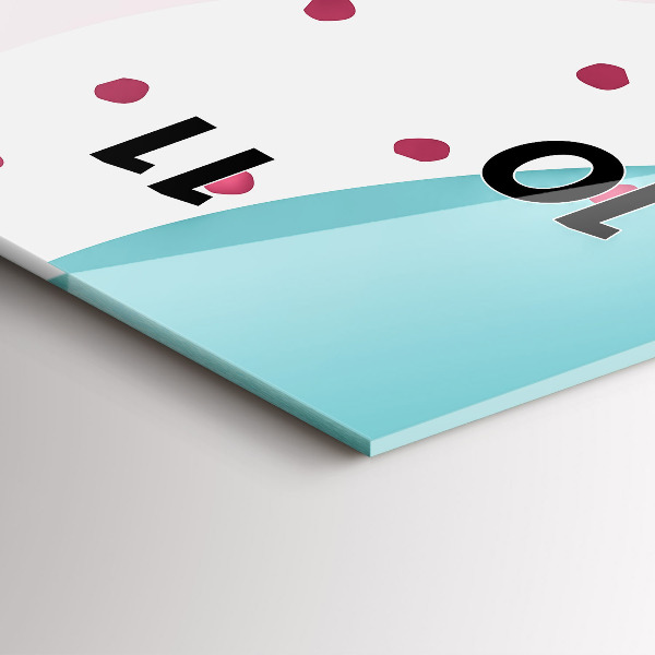 Ceas vertical de perete din sticlă Abstracția pastelului