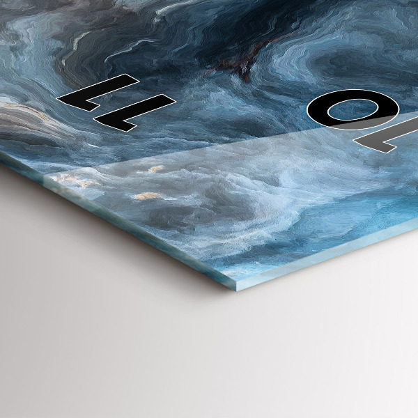 Ceas vertical de perete din sticlă Model de marmură