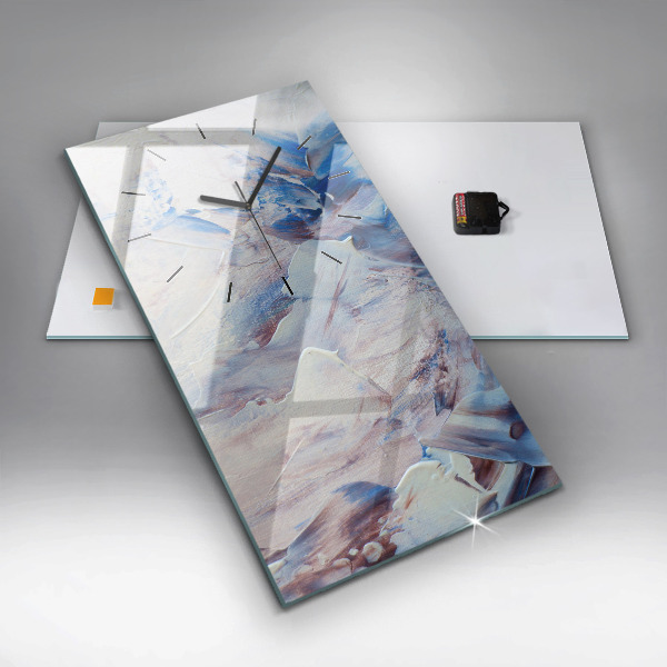 Ceas vertical de perete din sticlă Textura abstractă de vopsea