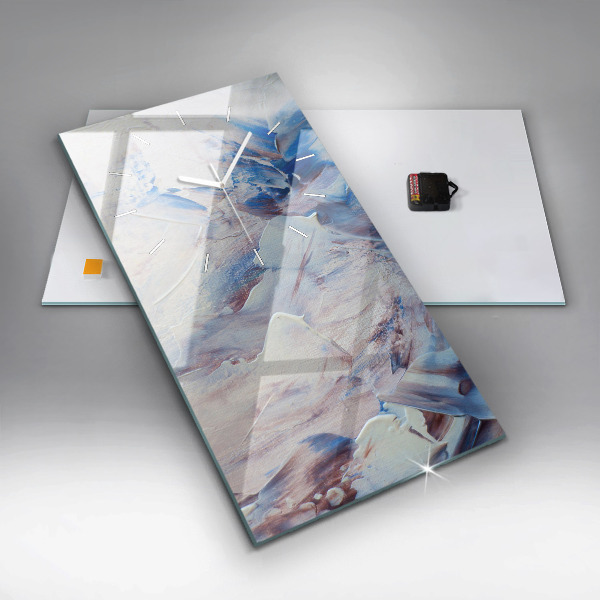 Ceas vertical de perete din sticlă Textura abstractă de vopsea