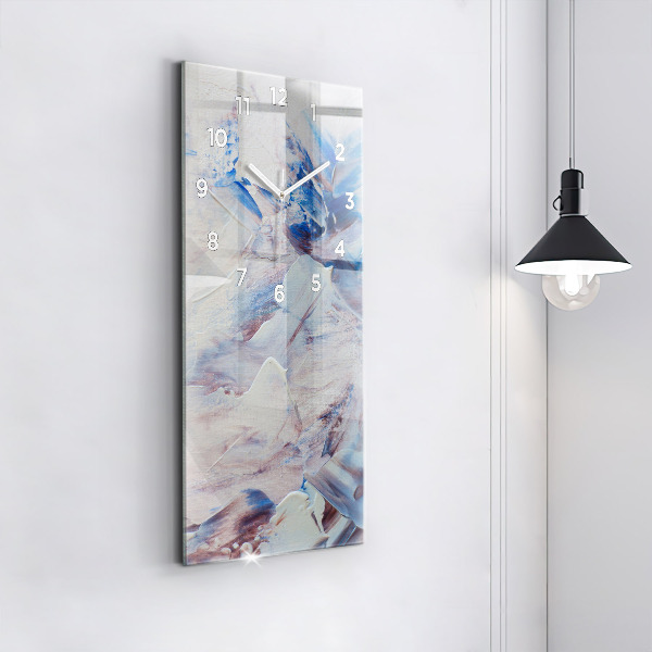 Ceas vertical de perete din sticlă Textura abstractă de vopsea