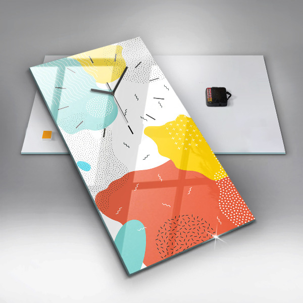 Ceas vertical de perete din sticlă Abstracția POP