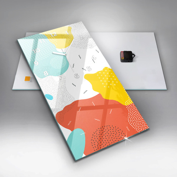 Ceas vertical de perete din sticlă Abstracția POP