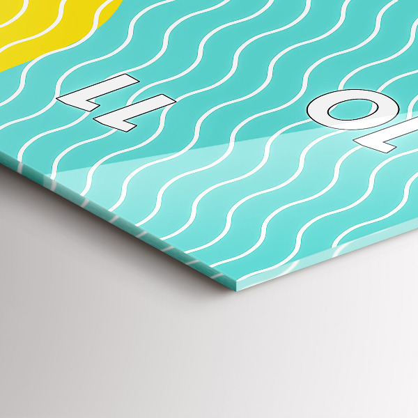 Ceas vertical de perete din sticlă Abstracția POP