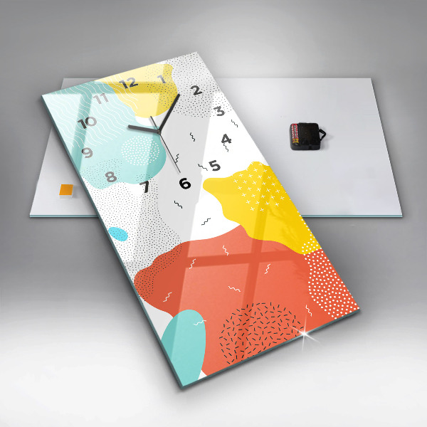 Ceas vertical de perete din sticlă Abstracția POP