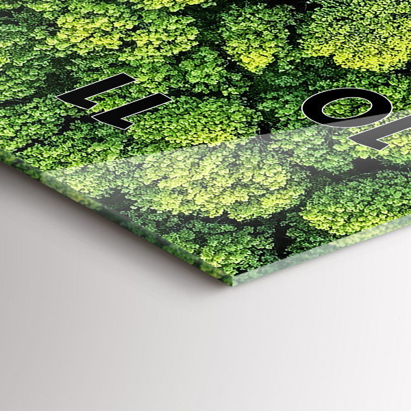 Ceas vertical de perete din sticlă Pădure de sus