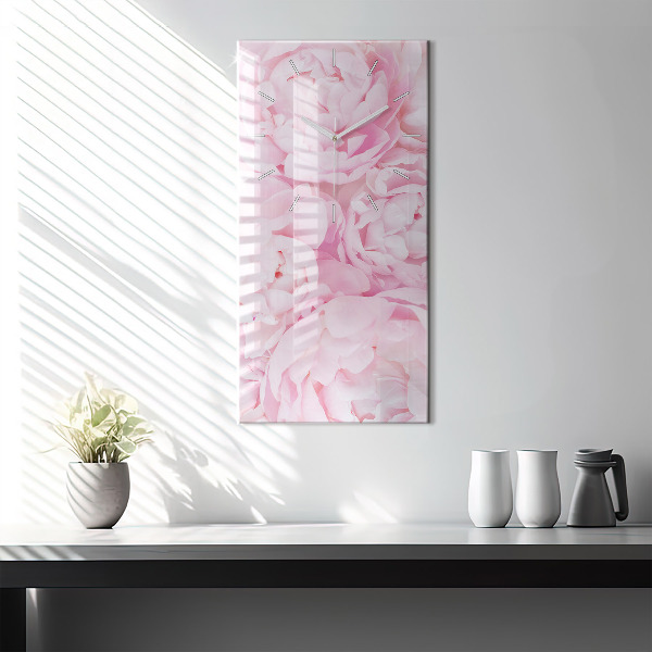 Ceas vertical de perete din sticlă Flori înflorite