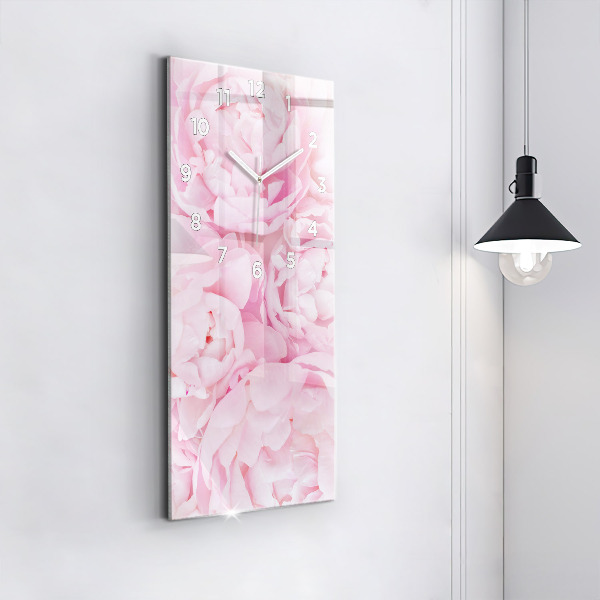 Ceas vertical de perete din sticlă Flori înflorite