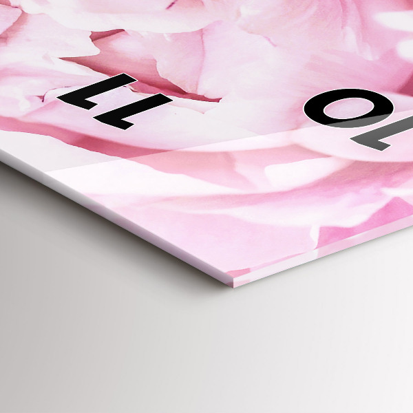 Ceas vertical de perete din sticlă Flori înflorite